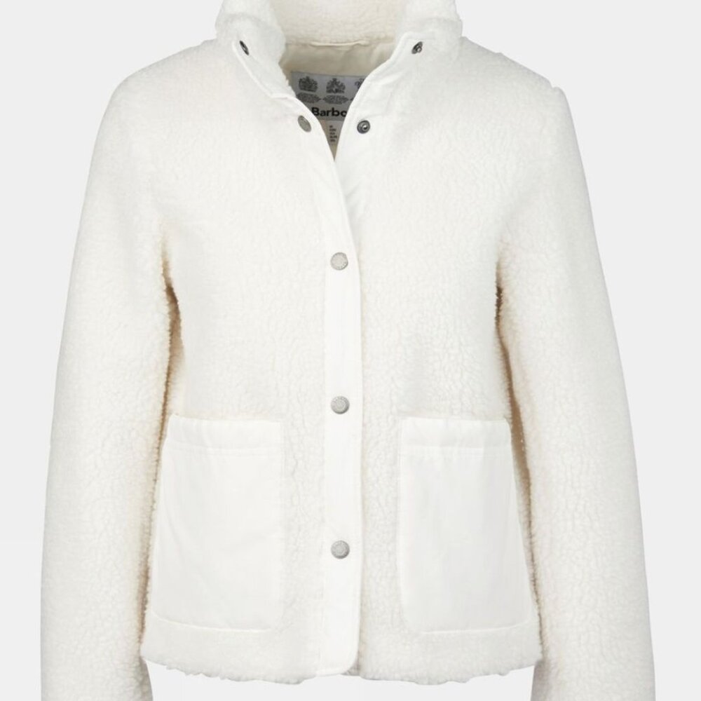 Barbour Netley Fleece White Coast to Country Short Jacket USA Size 6